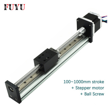 Bom preço motor de passo cnc parafuso da esfera guia linear módulo de slides para gravação